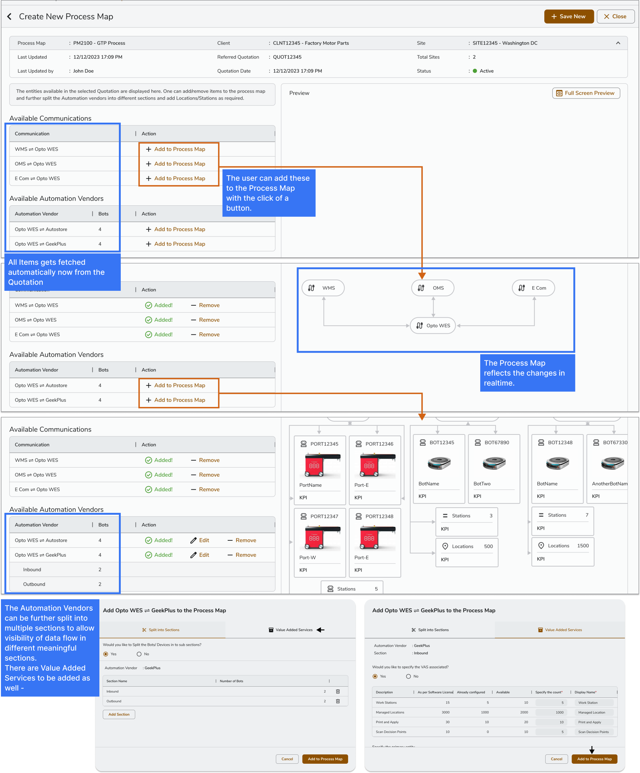 Process Map Design Interface