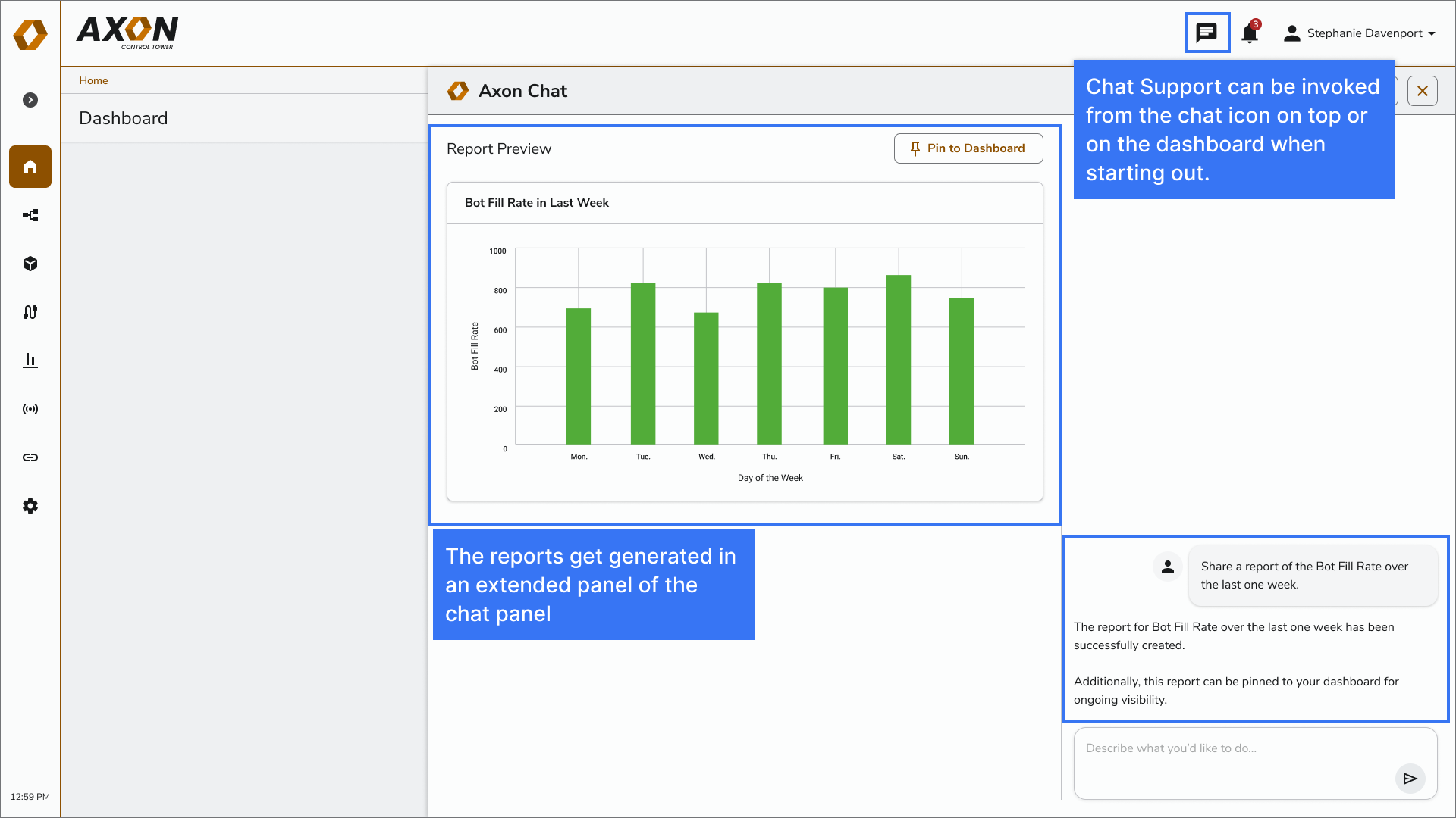 AI Assisted Dashboard - Chat Interface